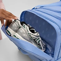 iFLY 30" Drop-Bottom Rolling Duffel – Large Travel Bag with Wheels, Frost Blue