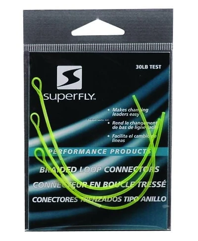 Superfly TBL-30-18 Braided Leader Loops Connectors Chartreuse (034521), Superfly's 30-pound braided loop connectors