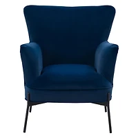 CorLiving Eliana Modern Wide Velvet Upholstered Indoor Wingback Accent Chair