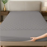 Beddora Protège-Matelas Imperméable avec Dessus Matelassé – Très Grand – Doux et Respirant – Gris Clair