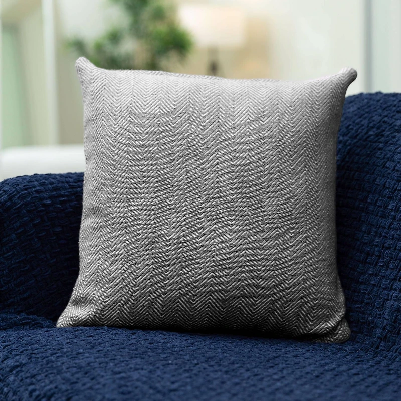 Herringbone Stripe Cotton Cushions Set of 2 Poly Filled With Zipper Machine Washable