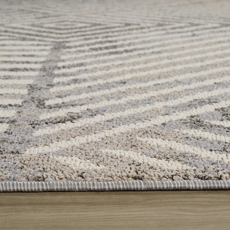 Tapis d'intérieur moderne Branch Jules, gris beige, géométrique - Salon, chambre, salle à manger et cuisine