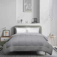 Safdie & Co. Solid Gray Reversible Comforter Set 5PC - Camden Twin