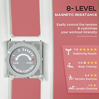 Soozier Foldable Exercise Bike with 8-Level Magnetic Resistance, Pink