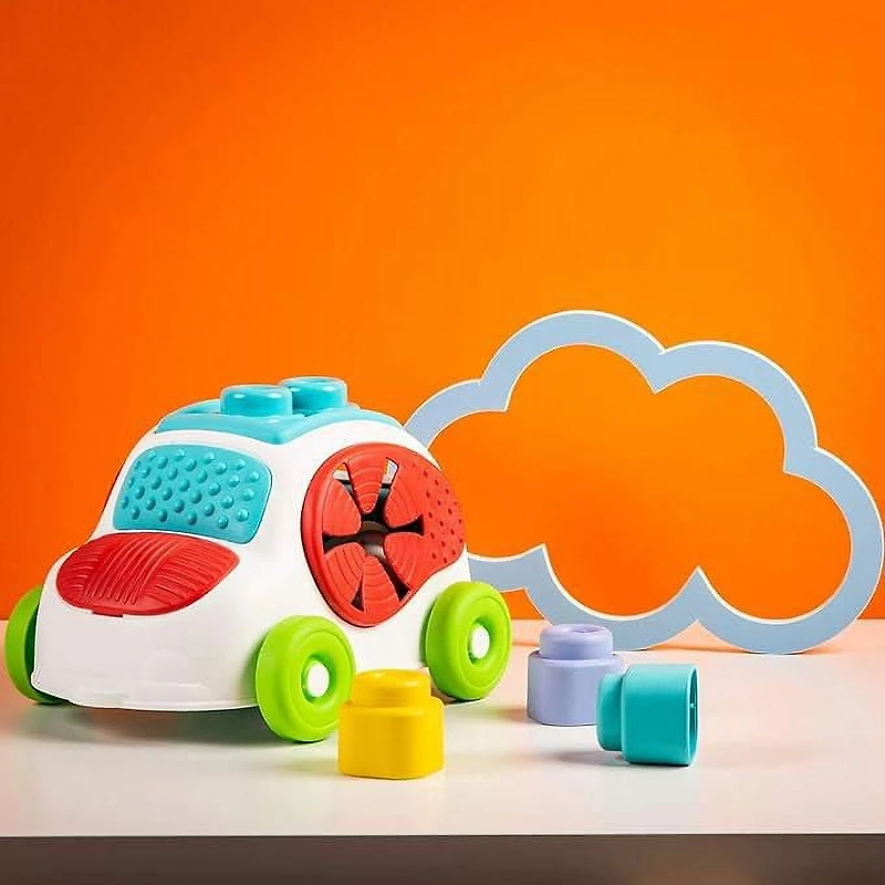 Clementoni Soft Clemmy Sensory Car for Babies and Toddlers, Ages 6 Months Plus, Multi-Coloured