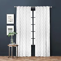 Panneau de tenture filtrant à passants arrière Natalie Hometrends de 213 cm (84 po), blanc Panneau de rideau a languette
