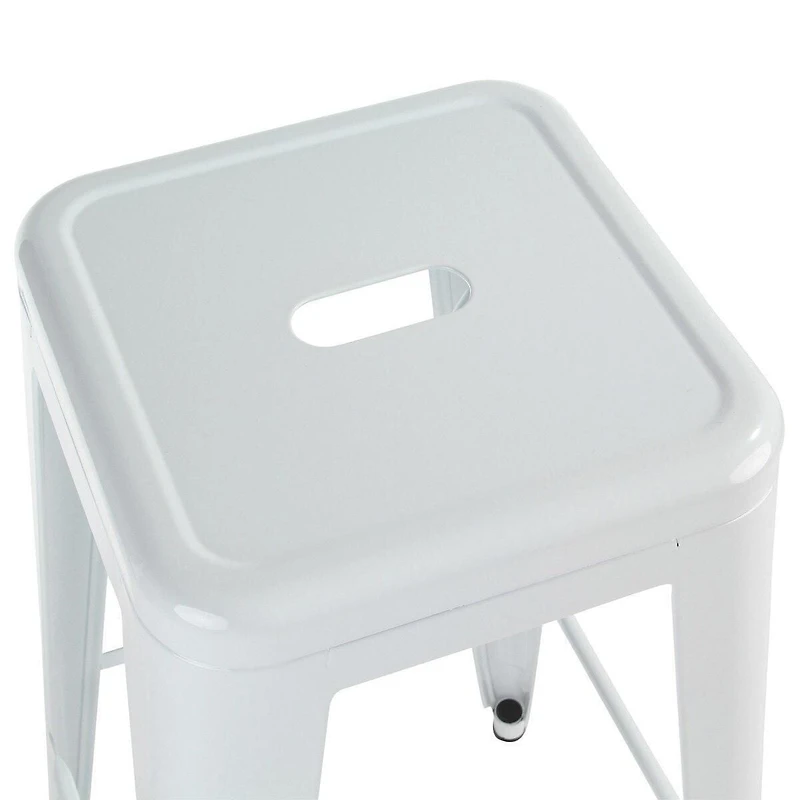 Tabouret Tolix blanc, structure en métal solide, comptoir 26"H, chaise tabouret Idéal pour comptoir d'îlot de cuisine. (Ensemble de 4)