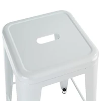 Tabouret Tolix blanc, structure en métal solide, comptoir 26"H, chaise tabouret Idéal pour comptoir d'îlot de cuisine. (Ensemble de 4)