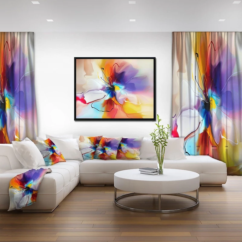 Designart Creative Flower in Multiple Colors FLOAT FRAME WALL ART