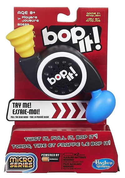 Bop It! Micro Series, jeu électronique, jeu Bop It! classique en format compact, jeu de groupe, enfants dès 8 ans - Édition anglaise À partir de 8 ans