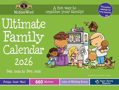 Calendrier familial ultime MotherWord 2026, grand format pour bureau ou mur, en anglais MOTHERWORD GR CAL MTHERWORD ANG