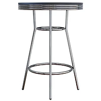 Winsome Table de pub ronde Summit, noir et chrome  - 93030