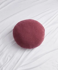 Mainstays Teddy Coussin Décoratif Rond, Gris