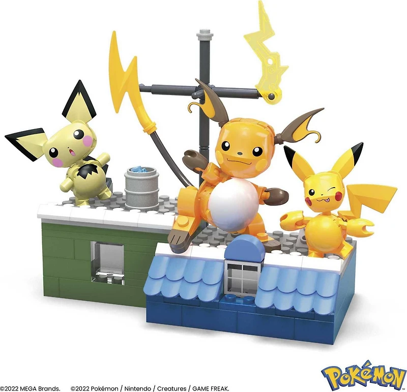 MEGA Pokémon Building Toy Kit Pikachu Set with 3 Action Figures (159 Pieces) for Kids, Ages 7+