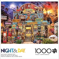 Buffalo Games - Le puzzle Night & Day - Wild West Trading Post - en 1000 pièces