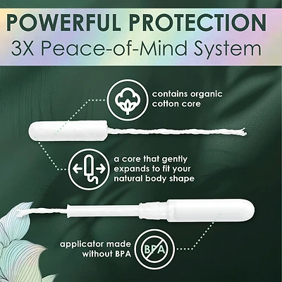 L. Cotton Tampons Light/Regular Absorbency Multipack, Free from Chlorine Bleaching, Pesticides, Fragrances, or Dyes