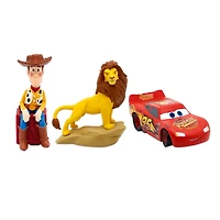 Tonies Disney Audio Character 3 Pack - FRENCH - Contains Toy Story, Cars, Le Roi Lion