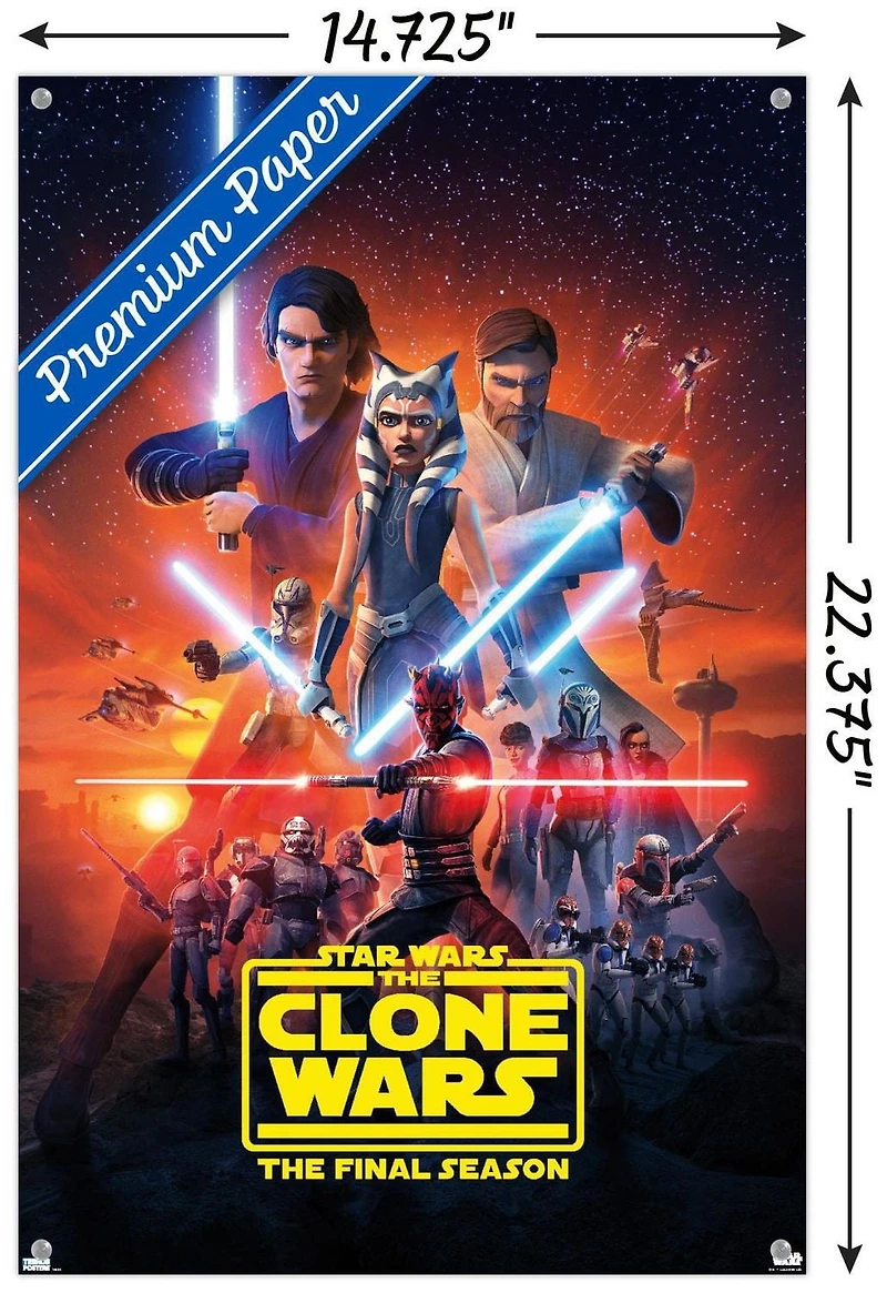 Star Wars: The Clone Wars - Season 7 Key Art Wall Poster with Push Pins