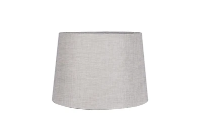 Abat-jour évasé en lin gris pâle HOMETRENDS avec armature chromée