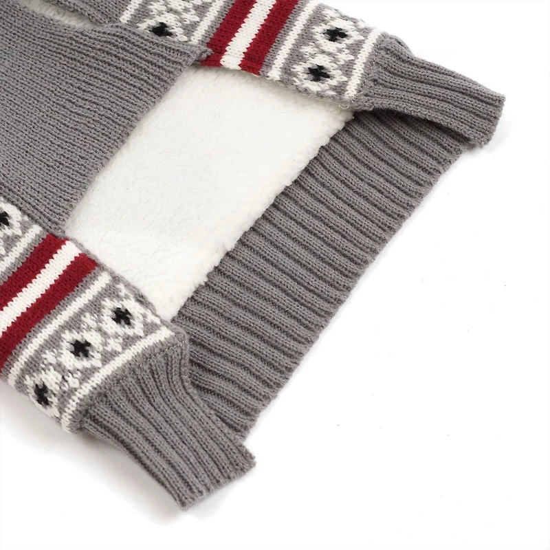 One Paw, Knitted Dog Sweater with Sherpa Lining, Moose, Water-Resistant, Multiple sizes