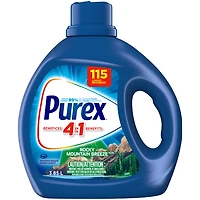 Purex Rocky Mountain Breeze, Concentrated Liquid Laundry Detergent with 4in1 benefits, Tough on Stains, Brightens and Whitens Clothes, 3.85L, 115 Wash Loads, HE Compatible