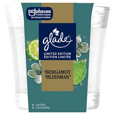 Glade® Scented Candle Air Freshener, Bergamot Blissmas™, 1-Wick Candle