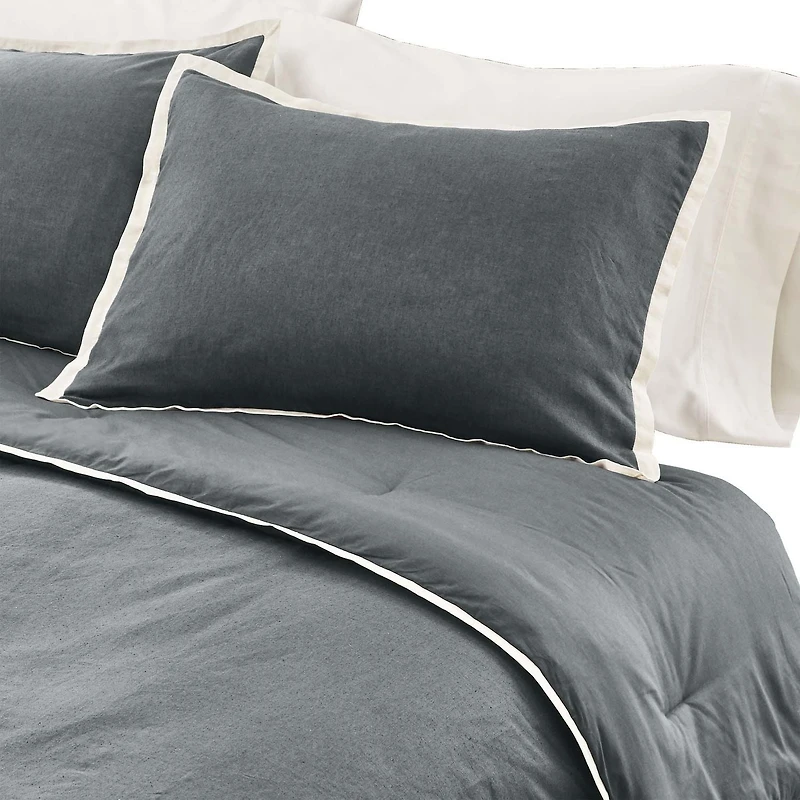 Better Homes & Gardens 3-Piece Soot Grey Linen Duvet Set, Adult King, Corner & side interior ties. Hidden Button Closure. Envelope Closure on Shams.