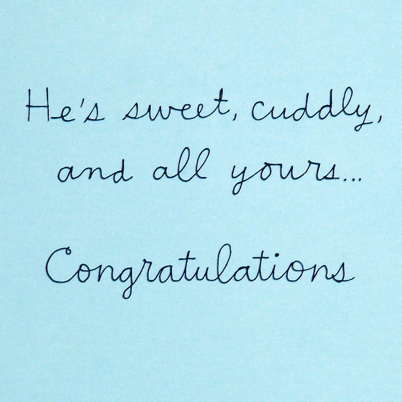 Hallmark Signature Baby Shower Card for Baby Boy (Elephant with Balloon)