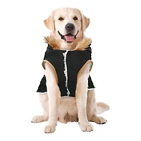 Holiday Time Vêtements pour chiens : Veste à capuche pour l'automne et l'hiver, noir avec fausses boutons