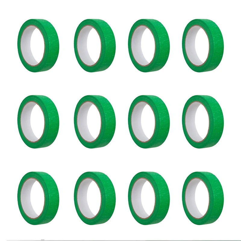 ACTION-1 Ruban de masquage vert de qualité professionnelle, paquet de 12