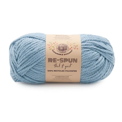 Fil Lion Brand Re-Spun Thick & Quick® Denim Delave Fil #6 super volumineux de polyester recyclé, 340g/ 204m-1CT Fil de Polyester Recyclé