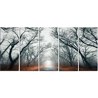 Design Art Mystic Road in Forest Landscape Photo Canvas Print
