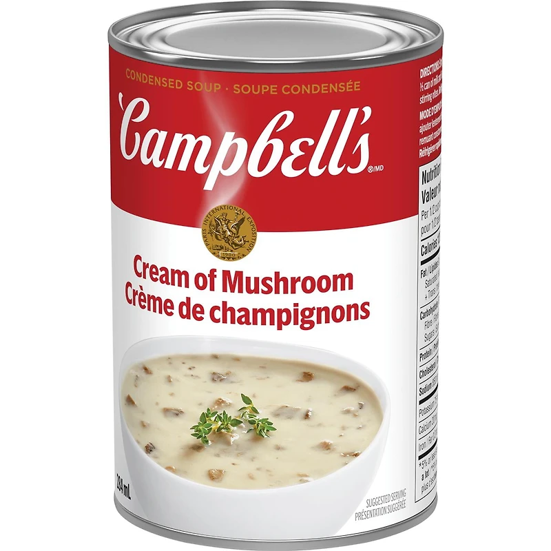 Soupe condensée Campbell’sMD à la crème de champignons,  Longue conservation Soupe condensée Campbell’sMD 284 ml