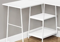 Monarch Specialties Computer Desk, Home Office, Corner, Storage Shelves, 48"l, L Shape, Work, Laptop, Metal, Laminate, White, Contemporary, Modern
