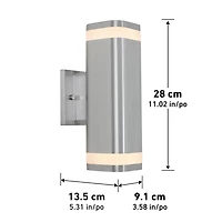 Artika Mettle LED Integrated Wall Light - Silver