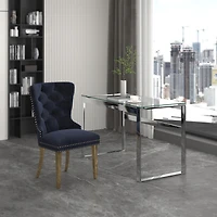 Console/Bureau en Acier Inoxydable et Verre - Argent