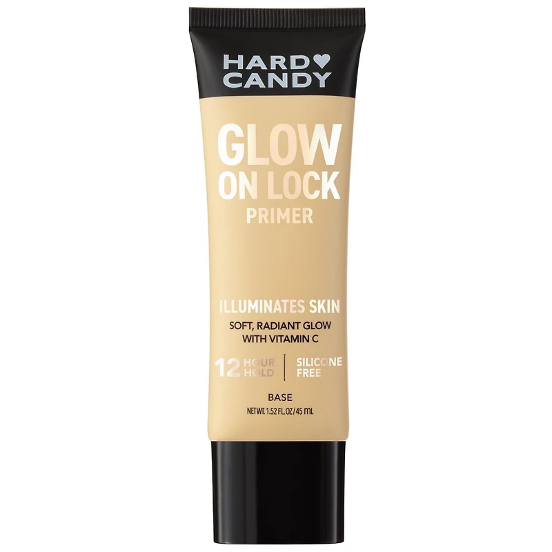 Hard Candy Glow On Lock Water-based Illuminating 12-Hour Hold Face Primer with Vitamin C, 1.52 fluid ounces