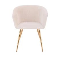 Susan Arm Chair in White made of velvet upholstery