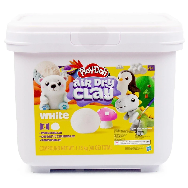 Seau de pâtes à modeler séchant à l’air de la marque Play-Doh, lot de 5 pâtes blanches PLAYDOH 40OZ BLANC