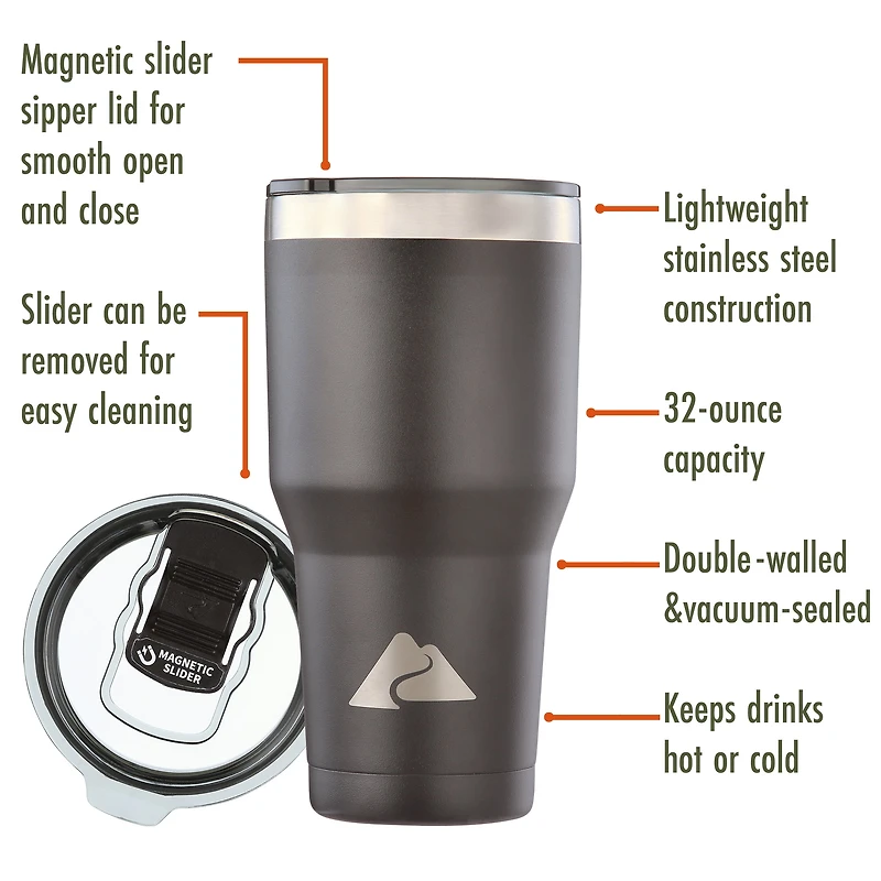 Ozark Trail PL 32OZ Stainless Steel Tumbler, OZARK TRAIL PL 32OZ SS TUMBLER
