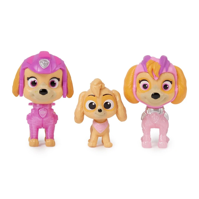 PAW Patrol : La Super Patrouille le film, Stella Super-Chiots, Coffret cadeau avec 3 figurines exclusives, jouets pour filles et garçons à partir de 3 ans