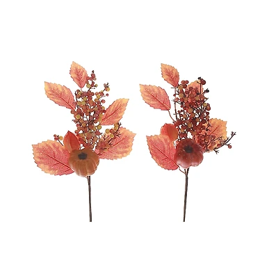 Pumpkin And Berries Picks (Asstd) - Set of 6