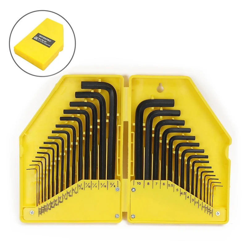 WorkPro Hex Key Set - 30 Piece, SAE & Metric