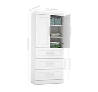 Pur by Bestar 36" Storage Unit with 3-drawer Set And Doors