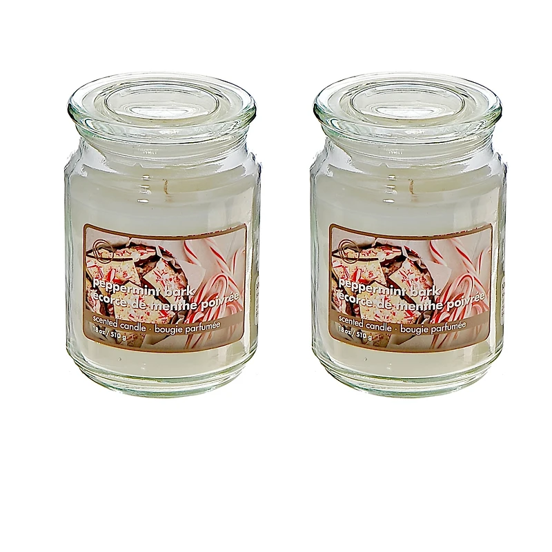 Bougie Parfumée En Pot De 18 Oz (Écorce De Menthe Poivrée) - Lot De 2