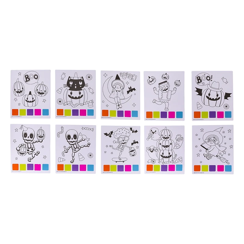 Magic Paint Posters, 10 Paper Sheets with 4 Brushes, Ages 3+, Party Favors, by Way to Celebrate