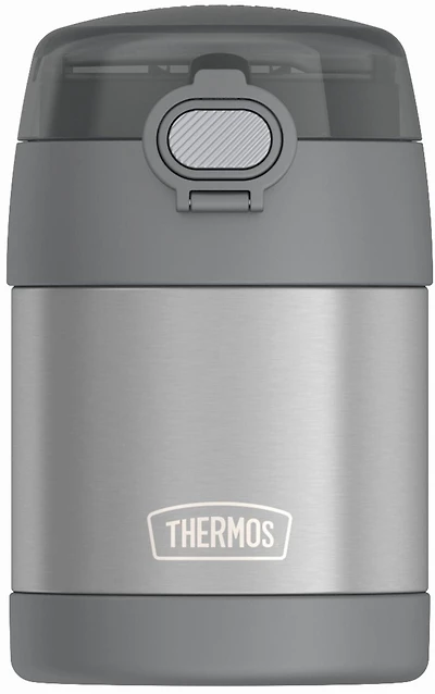 Thermos Stainless Steel Vacuum Insulated FUNtainer Food Jar with Snack Top, 295ml, Gray