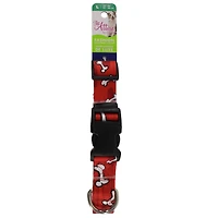 Pet Attire by Coastal Large 18-26" Red Bones Adjustable Dog Collar, Large Adjustable Collar
