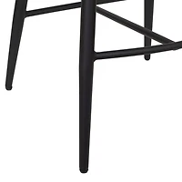 CorLiving Jasper Set of 2 Modern Upholstered Indoor Counter Height Bar Stools with Channel Tufted High Backs and Metal Legs