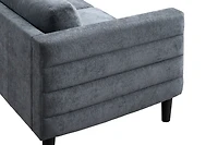 K-LIVING BRAYDEN ENSEMBLE DE CANAPÉS 3 PIÈCES EN TISSU GRIS ANTHRACITE (CANAPÉ, CAUSEUSE, FAUTEUIL)